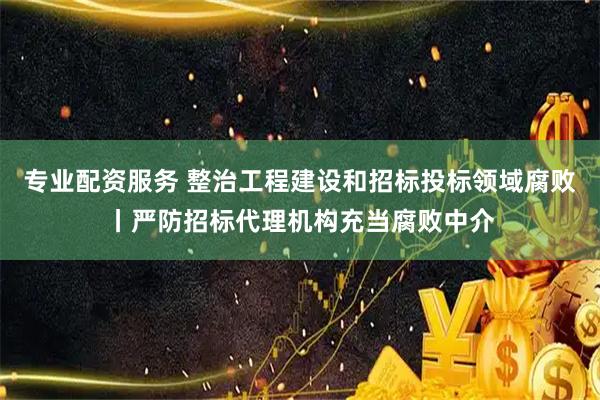 专业配资服务 整治工程建设和招标投标领域腐败丨严防招标代理机构充当腐败中介